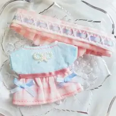 【10cmぬい服】パステルカラーのワンピースセットB