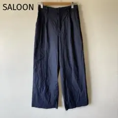 SALOON コットンリネン イージーワイドパンツ　ストレッチあり　カジュアル夏