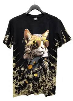 【新品】Tシャツ☆coolな猫さん☆黒