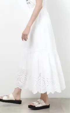 【新品未使用】レースフレアマキシスカート