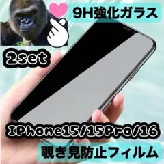 【匿名配送】iPhone15/15pro/16 覗き見防止 2枚セット