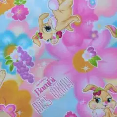 バンビ ミスバニー 綿プリント生地 約100×70cm　平成レトロ