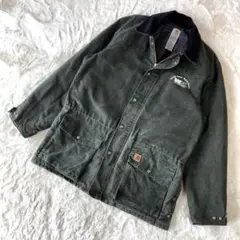 【希少】カーハート carhartt XL ダックジャケット 企業ロゴ 刺繍