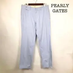 PEARLY GATES パーリーゲイツ ロング パンツ 水色 ストライプ 6
