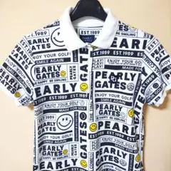 PEARLY GATES 　パーリーゲイツ　ニコちゃん柄 ポロシャツ
