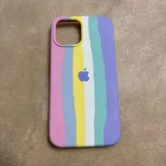 iPhone12promax レインボー柄シリコンケース