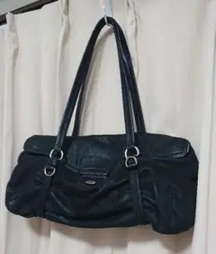 プラダ 黒 革 バッグ ギャランティ有
