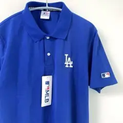 セール品　MLB ドジャース ポロシャツ 半袖　大谷翔平　ブルー　Lサイズ