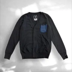 S-391 G-Star RAW Vネック カーディガン 胸ポケット 長袖 S