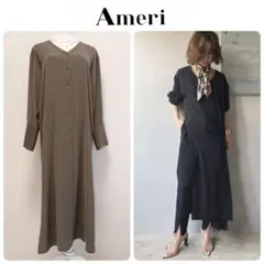 HANNAH SCARF SET LONG SHIRT カーキ スカーフなし