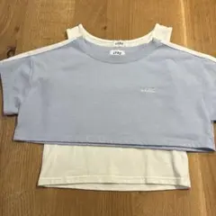 重ね着トップス　ショート丈