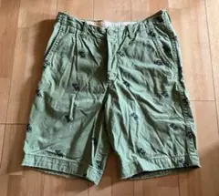 Abercrombie&Fitch アバクロ メンズ エルク刺繍ハーフパンツ