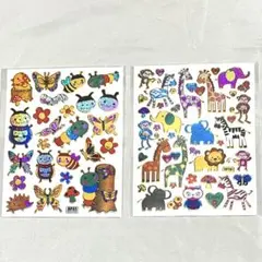 動物　昆虫　花　アニマル　バグズ　フラワー　など　キラキラシール　２シートセット