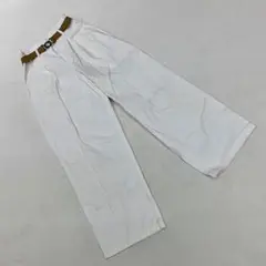 Arc reve ワイドパンツ ホワイト ベルト付き シンプル ハイウエスト M