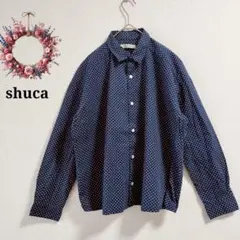 シュカ グローバルワーク◇ドット柄シャツ カジュアルシャツ 水玉 メンズ M