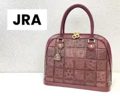 JRA OSTRICH オーストリッチ ハンドバッグ 赤紫色