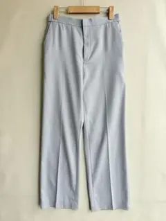 qualite カリテ　レディース　スラックス　パンツ　くすみ　ライトブルー　M