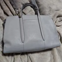 ETiAMエティアム レザー2WAY ビジネス ハンドバッグ ショルダー グレー