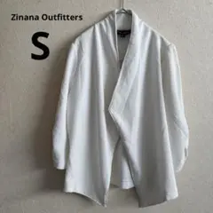 Zinana Outfitters ホワイト ノーカラージャケット S 無地