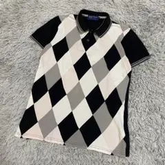 BEAMS ビームス　アーガイルチェックポロシャツ　ゴルフ　マルチカラー　S