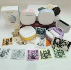 サーマルプリンター　ミニプリンター　AI機能付き　ブルー