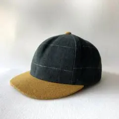 緑×黄 ウールキャップ