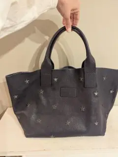 NUR DONATELLA LUCCHI トートバッグ レザー 茶 120 NUR DONATELLA LUCCHI トートバッグ レザー スマイル 刺繍
