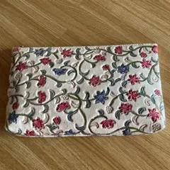 伝統工芸品　姫路革細工　なめし革 花柄クラッチバッグ　ポーチ