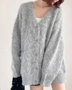 Heather ボリュームシャギーニットカーディガン