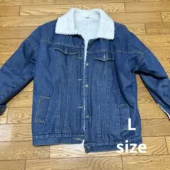 現品限り！　ボア襟付きデニムジャケット Lサイズ