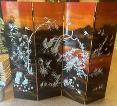 【貴重】中国美術　玉石、螺鈿細工 漆塗り、衝立、屏風、6連パーテ ーション 2025年最新】Yahoo!オークション -螺鈿 衝立の中古品・新品・未