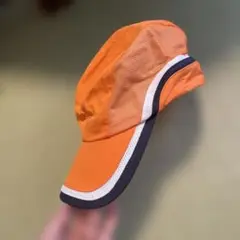 オレンジ メッシュ スポーツキャップ