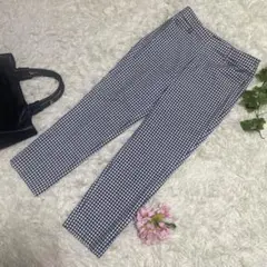 極美品　ポールスチュアート　サマーパンツ　ブルー　総柄　リネン混　6 XL