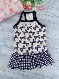 ♡SALE♡ ♯45 リボン柄 キャミワンピース ハンドメイド犬服 犬服