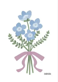 ネモフィラのイラスト　A4サイズ