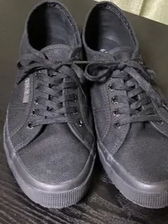 オールブラック　SUPERGA ブラックキャンバススニーカー　26.5 42