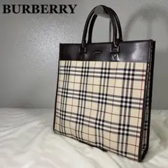 極美品✨バーバリー ハンドバッグ ミニトートバッグ ノバチェック ダークブラウン
