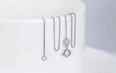 スターリングシルバー ボックスチェーンネックレス☆ 0.6mm 45cm