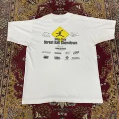 90s シングルステッチ USA製 ストリートバスケ アート 企業ロゴ T
