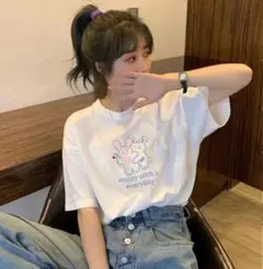 Tシャツ　半袖　プリント　レディース　キャラクターデザイン