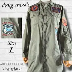 【drug store's】ドラッグストアーズ ワッペン 長袖シャツ チュニック