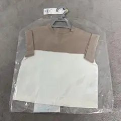 GU ベージュ/ホワイト Tシャツ 80cm