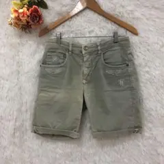 ★ハマキホ★ショートパンツ【L】ハーフパンツ 刺繍 デニム ミリタリー