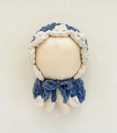 ケープ　ポンチョ　帽子　ちびぐるみ　ぬい服　ぬいぐるみ　編み物　白　青　推し活