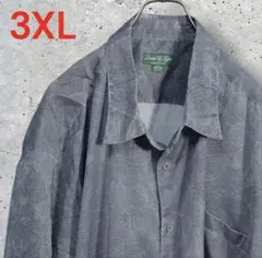 【大きいサイズ】David Taylor☆アロハ☆3XL☆グレー☆ポリエステル