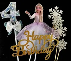猛様　ラプンツェル　エルサ　ケーキトッパー　誕生日ケーキの飾り　デコレーション