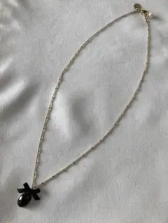【美品】JUNCO PARIS ジュンコパリ ビジュー リボン ネックレス