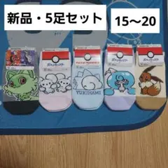 ポケモン　靴下　ソックス　セット　ピカチュウ　　15-20　ニャオハ　イーブイ