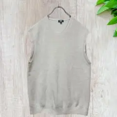 ☆ユニクロ メンズ (M) オーバーサイズクルーネックベスト ベージュ