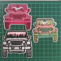 3枚set★ ジープ アウトドア チェロキー ジムニー アイロンワッペン